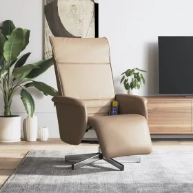 Sillón reclinable masaje reposapiés cuero sintético capuchino by , Armchairs - Ref: Foro24-356652, Price: 234,61 €, Discount: %