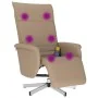 Sillón reclinable masaje reposapiés cuero sintético capuchino by , Armchairs - Ref: Foro24-356652, Price: 234,61 €, Discount: %