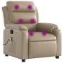 Sillón de masaje reclinable cuero sintético color capuchino by , Armchairs - Ref: Foro24-373499, Price: 241,25 €, Discount: %