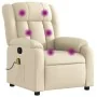 Sillón de masaje reclinable de tela crema de , Sillones - Ref: Foro24-373595, Precio: 252,64 €, Descuento: %