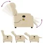Sillón de masaje reclinable de tela crema de , Sillones - Ref: Foro24-373595, Precio: 252,64 €, Descuento: %