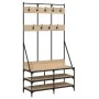 Perchero con zapatero roble Sonoma 100x40x184 cm von , Kommoden-Organizer und Bar-Kleiderbügel - Ref: Foro24-837838, Preis: 1...