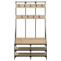 Perchero con zapatero roble Sonoma 100x40x184 cm von , Kommoden-Organizer und Bar-Kleiderbügel - Ref: Foro24-837838, Preis: 1...