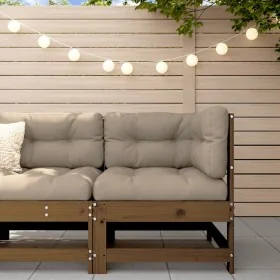 Sofá de esquina de madera maciza de pino marrón miel by , Modular outdoor sofas - Ref: Foro24-825474, Price: 53,82 €, Discoun...