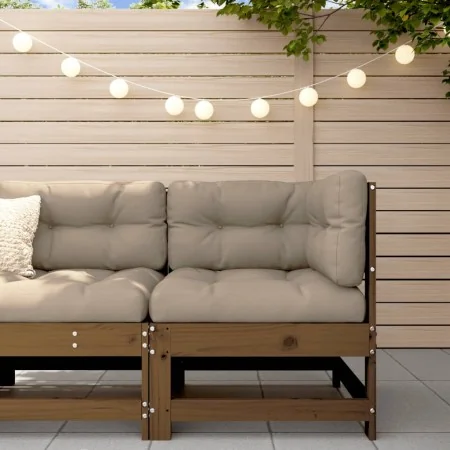 Sofá de esquina de madera maciza de pino marrón miel by , Modular outdoor sofas - Ref: Foro24-825474, Price: 53,82 €, Discoun...