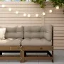 Sofá de esquina de madera maciza de pino marrón miel by , Modular outdoor sofas - Ref: Foro24-825474, Price: 53,82 €, Discoun...