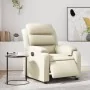 Sillón reclinable eléctrico de cuero sintético crema de , Sillones - Ref: Foro24-3205029, Precio: 274,62 €, Descuento: %