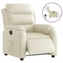 Sillón reclinable eléctrico de cuero sintético crema de , Sillones - Ref: Foro24-3205029, Precio: 274,62 €, Descuento: %