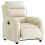 Sillón reclinable eléctrico de cuero sintético crema de , Sillones - Ref: Foro24-3205029, Precio: 274,62 €, Descuento: %