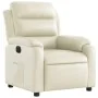 Sillón reclinable eléctrico de cuero sintético crema de , Sillones - Ref: Foro24-3205029, Precio: 274,62 €, Descuento: %