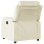 Sillón reclinable eléctrico de cuero sintético crema de , Sillones - Ref: Foro24-3205029, Precio: 274,62 €, Descuento: %