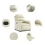 Sillón reclinable eléctrico de cuero sintético crema de , Sillones - Ref: Foro24-3205029, Precio: 274,62 €, Descuento: %