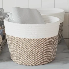 Cestas de almacenaje 2 uds algodón marrón y blanco Ø24x18 cm by , Baskets - Ref: Foro24-358456, Price: 25,60 €, Discount: %