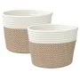 Cestas de almacenaje 2 uds algodón marrón y blanco Ø24x18 cm by , Baskets - Ref: Foro24-358456, Price: 25,60 €, Discount: %