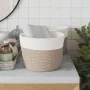 Cestas de almacenaje 2 uds algodón marrón y blanco Ø24x18 cm by , Baskets - Ref: Foro24-358456, Price: 25,60 €, Discount: %