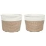 Cestas de almacenaje 2 uds algodón marrón y blanco Ø24x18 cm by , Baskets - Ref: Foro24-358456, Price: 25,60 €, Discount: %