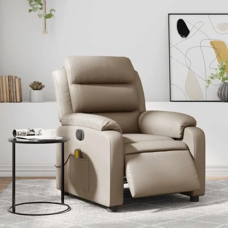 Sillón reclinable de masaje eléctrico cuero sintético capuchino by , Armchairs - Ref: Foro24-3205041, Price: 289,06 €, Discou...