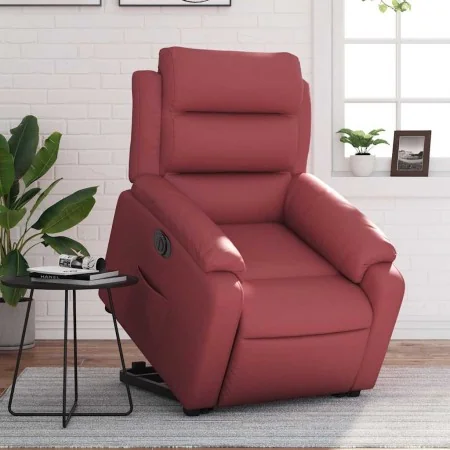 Sillón elevable eléctrico cuero artificial rojo tinto de , Sillones - Ref: Foro24-3205060, Precio: 353,62 €, Descuento: %