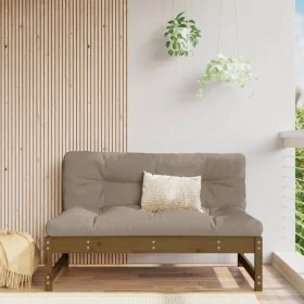 Sofá central de jardín madera maciza pino marrón miel 120x80 cm by , Modular outdoor sofas - Ref: Foro24-825705, Price: 83,21...