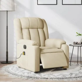 Sillón reclinable de masaje eléctrico tela color crema von , Sessel - Ref: Foro24-3205313, Preis: 299,85 €, Rabatt: %