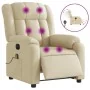 Sillón reclinable de masaje eléctrico tela color crema by , Armchairs - Ref: Foro24-3205313, Price: 299,85 €, Discount: %