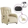 Sillón reclinable de masaje eléctrico tela color crema by , Armchairs - Ref: Foro24-3205313, Price: 299,85 €, Discount: %