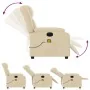 Sillón reclinable de masaje eléctrico tela color crema by , Armchairs - Ref: Foro24-3205313, Price: 299,85 €, Discount: %