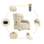 Sillón reclinable de masaje eléctrico tela color crema by , Armchairs - Ref: Foro24-3205313, Price: 299,85 €, Discount: %