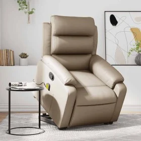 Sillón reclinable masaje pie cuero artificial color capuchino by , Armchairs - Ref: Foro24-3205055, Price: 325,79 €, Discount: %