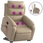 Sillón reclinable masaje pie cuero artificial color capuchino by , Armchairs - Ref: Foro24-3205055, Price: 325,79 €, Discount: %