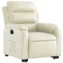 Sillón reclinable elevable eléctrico de cuero sintético crema by , Armchairs - Ref: Foro24-3205057, Price: 355,90 €, Discount: %