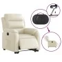 Sillón reclinable elevable eléctrico de cuero sintético crema by , Armchairs - Ref: Foro24-3205057, Price: 355,90 €, Discount: %