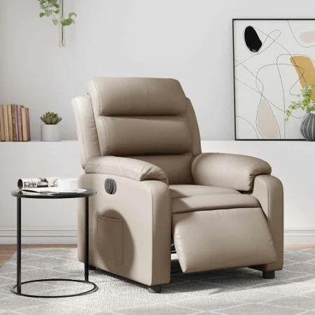 Sillón reclinable eléctrico de cuero sintético color capuchino by , Armchairs - Ref: Foro24-3205034, Price: 266,21 €, Discoun...