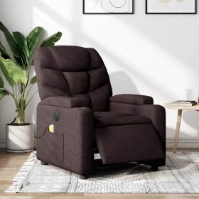 Sillón reclinable de masaje eléctrico tela marrón oscuro by , Armchairs - Ref: Foro24-3204589, Price: 265,75 €, Discount: %