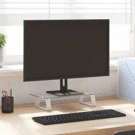 Soporte de monitor vidrio templado y metal blanco 40x20x8 cm by , Computer bases and risers - Ref: Foro24-374215, Price: 27,8...