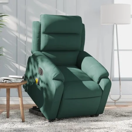 Sillón masaje reclinable elevable terciopelo verde oscuro de , Sillones - Ref: Foro24-3205127, Precio: 381,07 €, Descuento: %