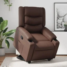 Sillón reclinable elevable cuero sintético marrón by , Armchairs - Ref: Foro24-3206553, Price: 347,94 €, Discount: %