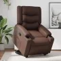 Sillón reclinable elevable cuero sintético marrón de , Sillones - Ref: Foro24-3206553, Precio: 347,94 €, Descuento: %