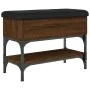Banco zapatero madera de ingeniería marrón roble 62x32x45 cm by , Benches for halls and storage - Ref: Foro24-835171, Price: ...
