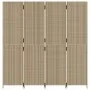 Biombo de 4 paneles ratán sintético beige by , Room dividers - Ref: Foro24-365363, Price: 233,13 €, Discount: %