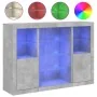Aparador con luz LED 3 pzas madera de ingeniería gris hormigón by , Sideboards - Ref: Foro24-3209131, Price: 201,60 €, Discou...