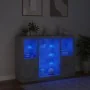 Aparador con luz LED 3 pzas madera de ingeniería gris hormigón by , Sideboards - Ref: Foro24-3209131, Price: 201,60 €, Discou...