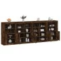 Aparador con luces LED roble ahumado 283x37x100 cm de , Aparadores - Ref: Foro24-3209167, Precio: 467,50 €, Descuento: %