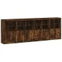 Aparador con luces LED roble ahumado 283x37x100 cm de , Aparadores - Ref: Foro24-3209167, Precio: 467,50 €, Descuento: %