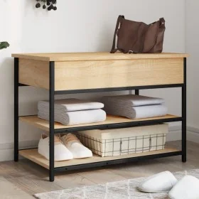 Banco zapatero madera de ingeniería roble Sonoma 70x42,5x50 cm by , Benches for halls and storage - Ref: Foro24-839029, Price...