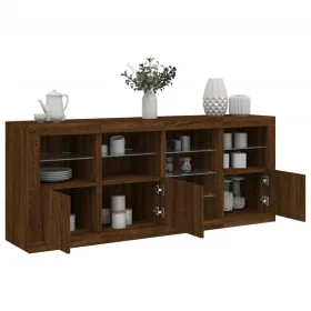 Aparador con luces LED marrón roble 164x37x67 cm by , Sideboards - Ref: Foro24-3209057, Price: 195,97 €, Discount: %