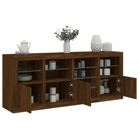 Aparador con luces LED marrón roble 164x37x67 cm von , Sideboards - Ref: Foro24-3209057, Preis: 195,97 €, Rabatt: %