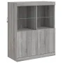 Aparador con luz LED 3 pzas madera de ingeniería gris Sonoma de , Aparadores - Ref: Foro24-3209119, Precio: 262,56 €, Descuen...