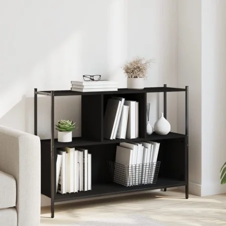 Estantería madera de ingeniería negra 102x28x77,5 cm de , Librerías y estanterías - Ref: Foro24-838898, Precio: 64,05 €, Desc...