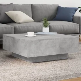 Mesa de centro con luces LED gris hormigón 80x80x31 cm by , Coffee table - Ref: Foro24-836591, Price: 84,36 €, Discount: %